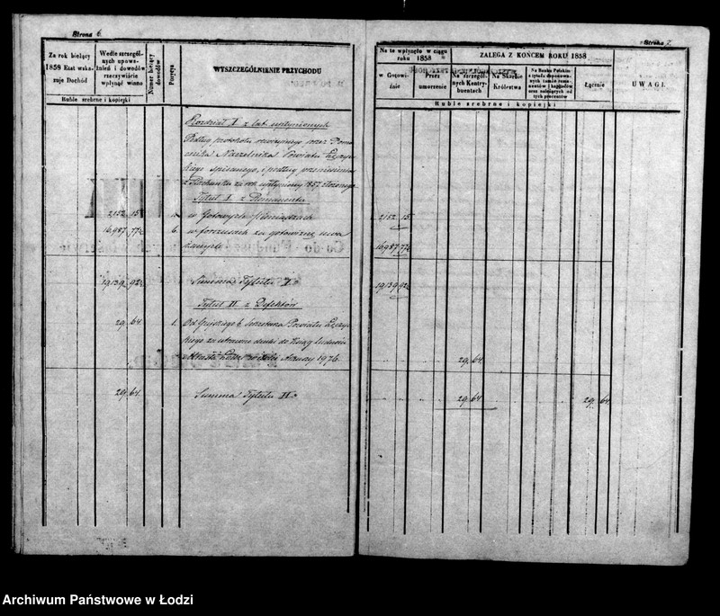 Obraz 9 z jednostki "Rachunek kasy ekonomicznej m. Łodzi za rok 1858"