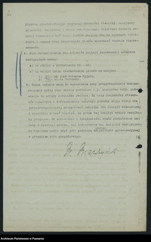 Obraz 4 z jednostki "[Statystyka produkcji rolnej - wynagrodzenia za oszacowanie plonów w 1919 roku]"