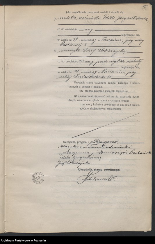 Obraz 17 z jednostki "Księga miejscowa małżeństw tom IV [Rejestr główny małżeństw]"