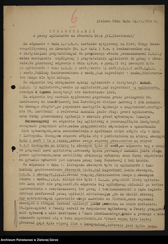 image.from.unit.number "Protokoły i sprawozdania z działalności Obwodowego Komitetu Frontu Narodowego /6-19/ w Zielonej Górze"