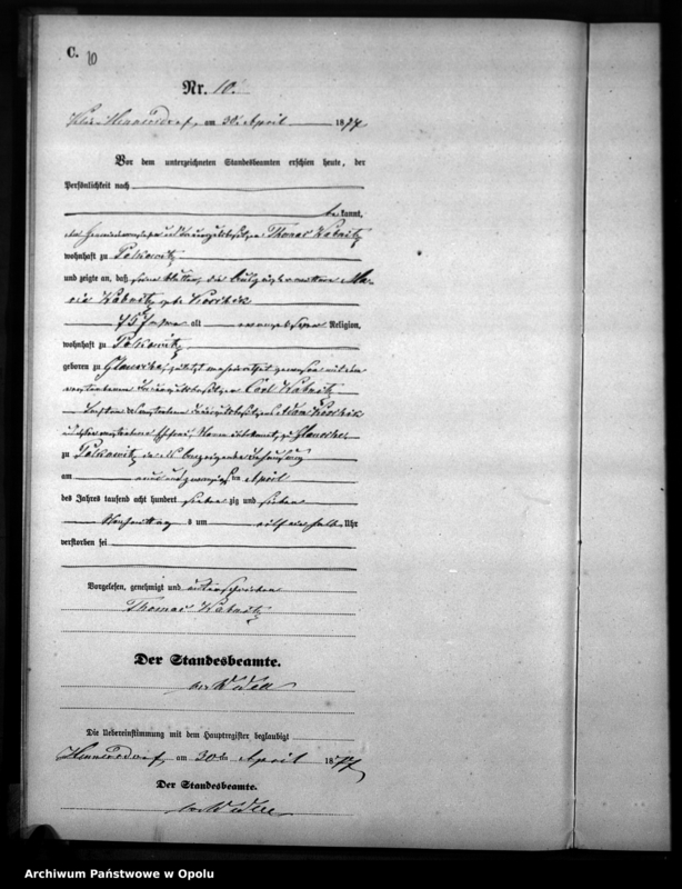 image.from.unit.number "Sterbe-Neben-Register Standesamtsbezirks Hennersdorf 1877"