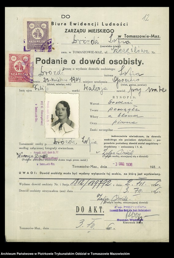 image.from.unit.number "Dowodów osobistych od nr 1801 do 2050. Tom X"