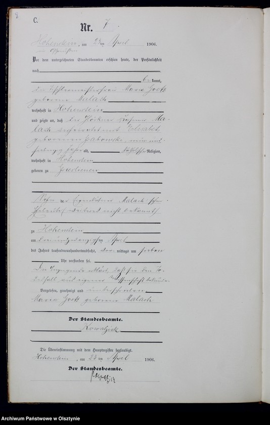 image.from.unit.number "Sterbe-Neben-Register Nr 1 - 38"