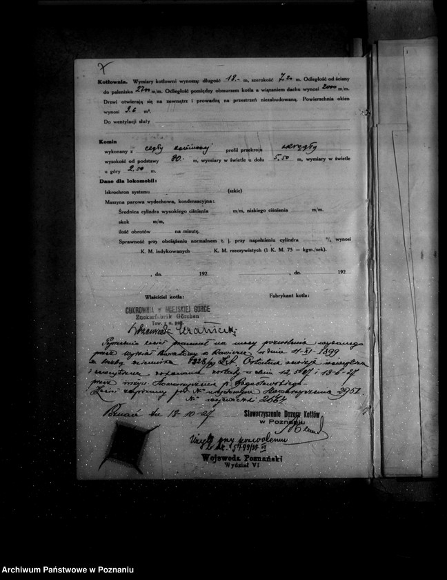 Obraz 11 z jednostki "Cukrownia w Miejskiej Górce nr woj. kotła 2644"