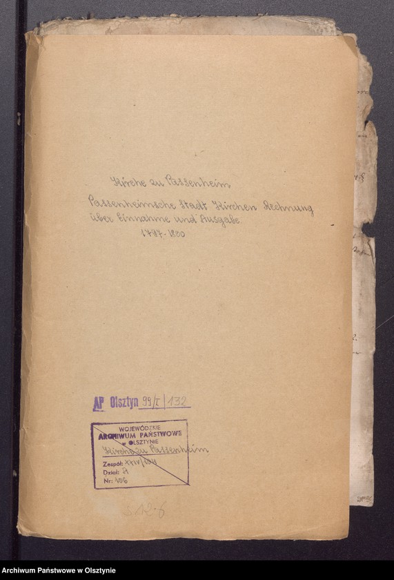 image.from.unit.number "Passenheimsche Stadt Kirchen Rechnung über Einnahme und Ausgabe"