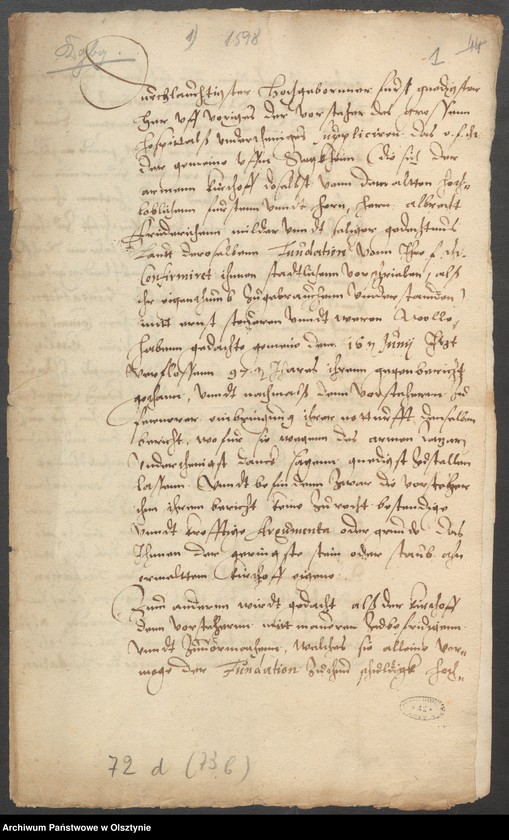 image.from.unit.number "Denunciationenen wegen Delicte u. [und] einer Anstellung in der Franz refor. [reformierte] Kirche"