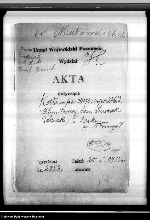 Obraz 4 z jednostki "Młyn parowy Leona Siudziaka i Ciastowskiego w Buku, pow. nowotomyski nr woj. kotła 2862"