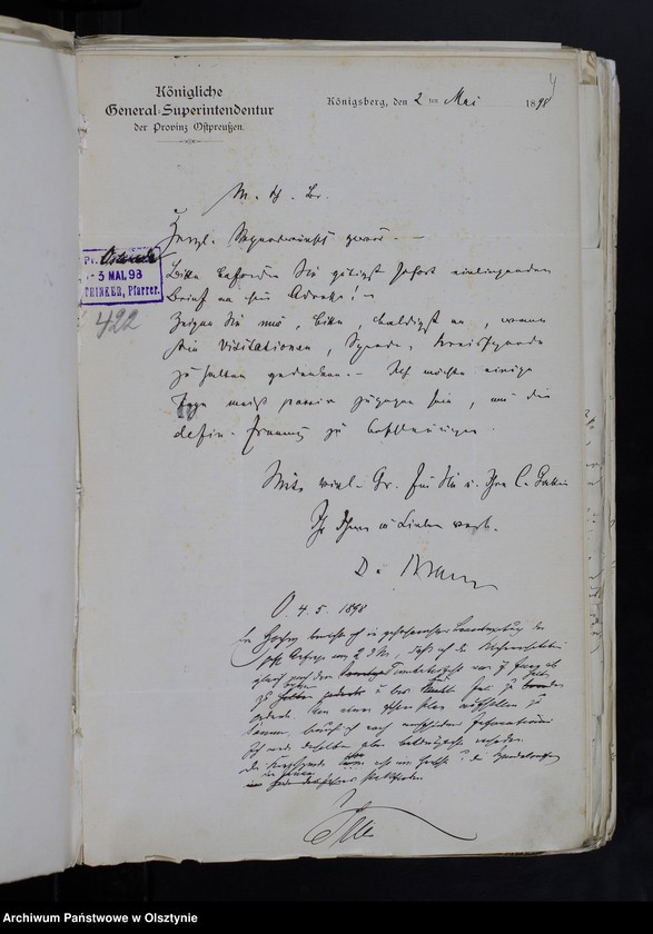 image.from.unit.number "Visitationen : Visitationspläne und Visitationsberichte, Schriftwechsel usw."