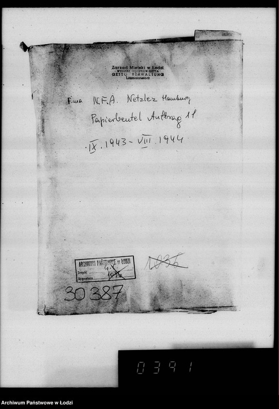 Obraz 4 z jednostki "F-ma N.F.A.Netzler-Hamburg Papierbeutel. Auftrag 11"