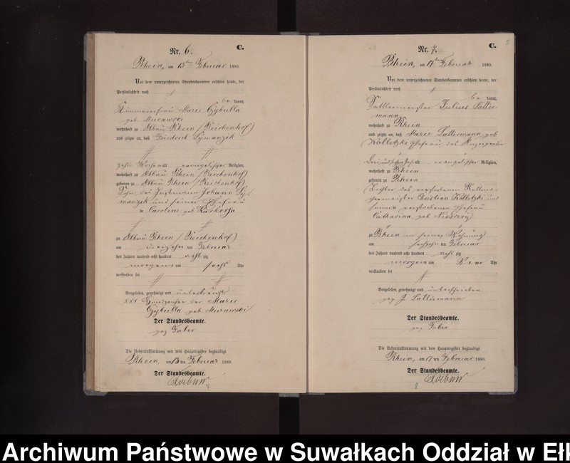 Obraz 8 z jednostki "Sterbe-Neben-Register des Preussischen Standes-Amtes Rhein Kreis Loetzen"