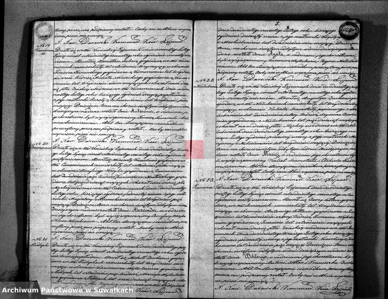 Obraz 7 z jednostki "Księga Duplikat Urodzonych, Zaślubionych i Zmarłych na Rok Tysiąc osiemset czterdziesty czwarty Parafij Leypuńskiej 1844"