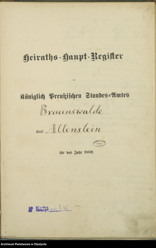 Obraz 3 z jednostki "Heiraths-Haupt-Register Nr 1 - 25"