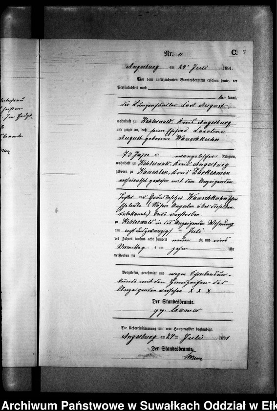 image.from.unit.number "Sterbe-Neben-Register des Preussischen Standes-Amtes Kehlen Kreis Angerburg"