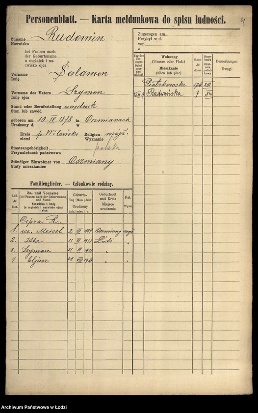 Obraz 6 z jednostki "[Spis ludności Łodzi] Rudolnik-Rupniewski"