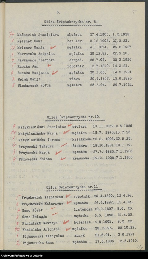 Obraz 8 z jednostki "[Obwód VII - głosuje w Katolickiej Powszechnej Szkole Żeńskiej /listy wyborców/]"