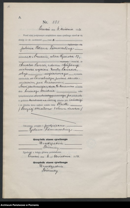 Obraz 18 z jednostki "Księga urodzeń odpis tom III [Rejestr poboczny urodzeń]"