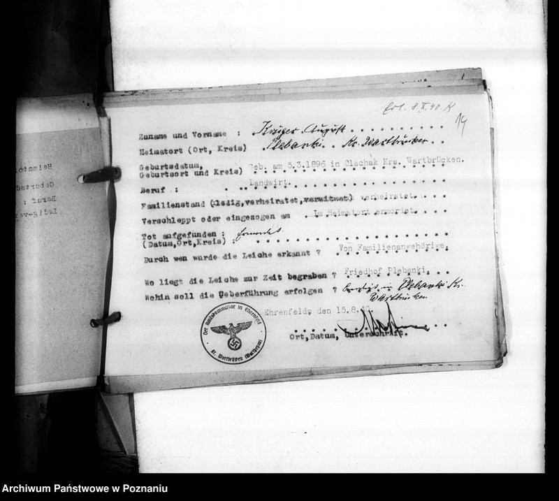 Obraz 18 z jednostki "Wykazy miejscowych Niemców, którzy zginęli w 1939 roku"