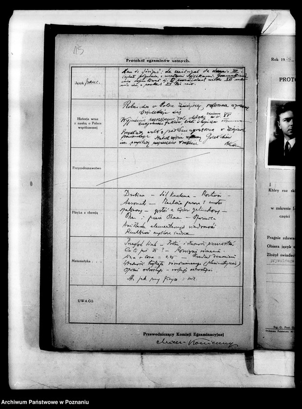 Obraz 19 z jednostki "Prywatne Gimnazjum Czajkowskiego- Poznań [protokół egzaminu dojrzałości]"