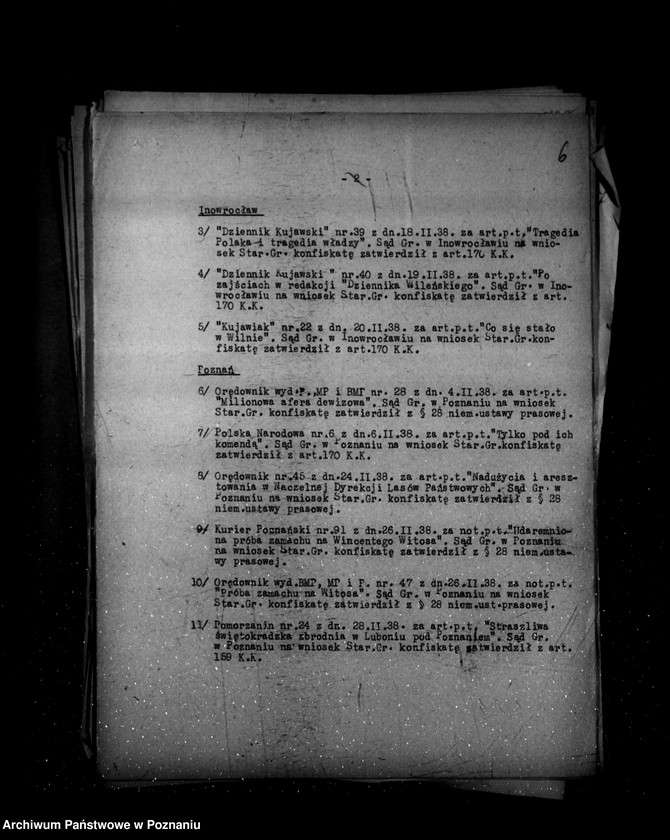 Obraz 10 z jednostki "Sprawozdania prasowe od stycznia do grudnia 1938 r."