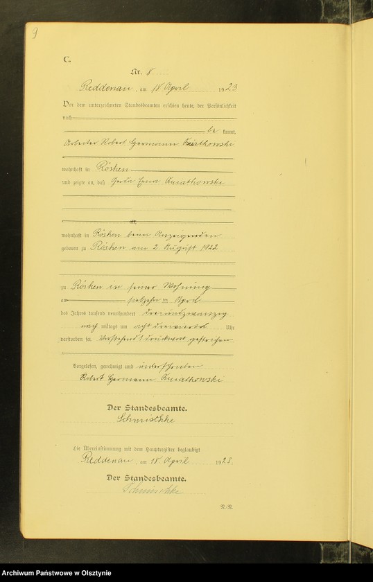 image.from.unit.number "Sterbe-Neben-Register Nr 1 - 20[ Księga zgonów - wtóropis ]"