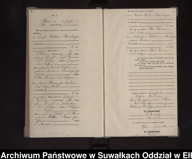 image.from.unit.number "Heiraths-Neben-Register des Königlichen Preussischen Standes-Amtes Orlen Kreis Loetzen"