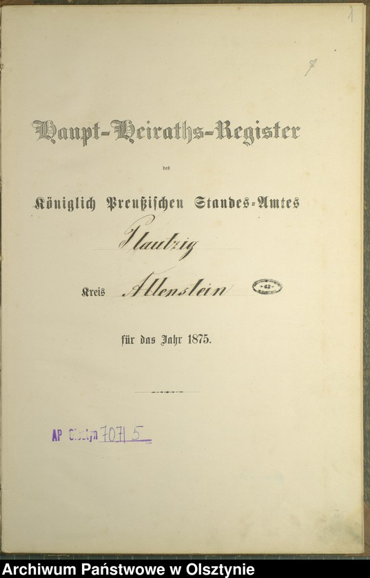 image.from.unit.number "Haupt-Heiraths-Register Nr 1 - 7"