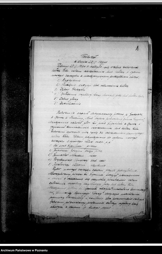 Obraz 5 z jednostki "Protokoły zebrań, sprawozdania roczne, sprawy członkostwa, korespondencja"