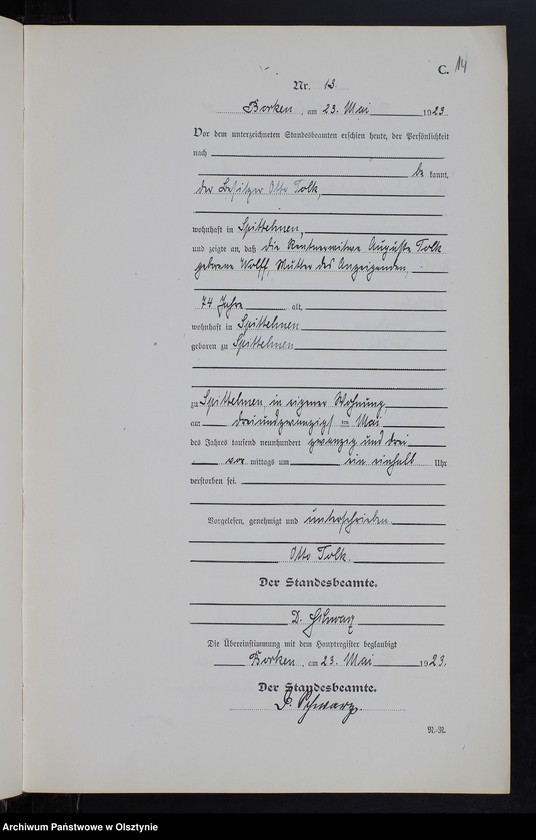 image.from.unit.number "Sterbe-Neben-Register Nr 1 - 19 [ Księga zgonów - wtóropis ]"