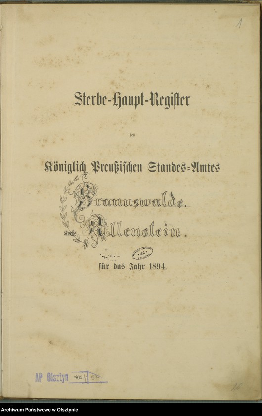 image.from.unit.number "Sterbe-Haupt-Register Nr 1 - 45"