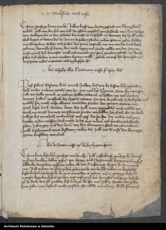 image.from.unit.number "Inceptus et inchoatus est iste Liber in quo continentur copie literarum a Ciuitate Danczik et aliis ciuitatibus huius provincie hinc inde missarum. Anno Domini Millesimo CCCC vicesimo. [Liber missivarum]"