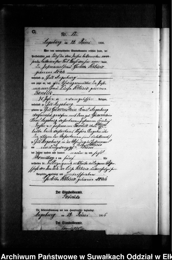 image.from.unit.number "Sterbe-Neben-Register des Preussischen Standes-Amtes Kehlen Kreis Angerburg"