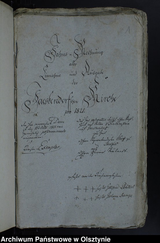 image.from.unit.number "Jahr Rechnung aller Einnahme und Ausgabe der Jäskendorffschen Kirche"