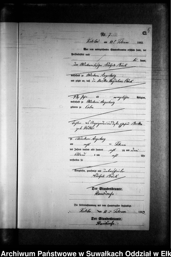 image.from.unit.number "Sterbe-Neben-Register des Preussischen Standes-Amtes Kehlen Kreis Angerburg"