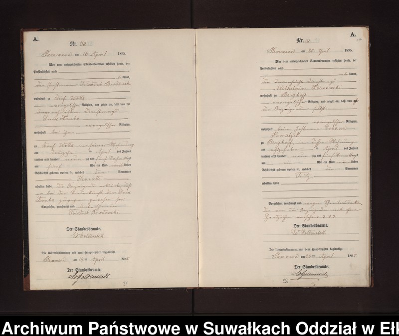 image.from.unit.number "Geburts-Neben-Register des Preussischen Standes-Amtes Neuhoff Kreis Loetzen"