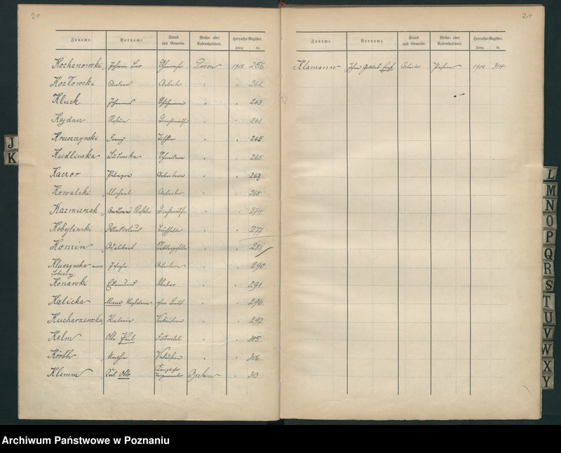 Obraz 15 z jednostki "Skorowidz alfabetyczny do ksiąg małżeństw"