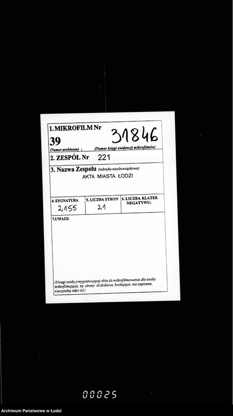 Obraz 2 z jednostki "O pomeščeniu dlja kamery Mirovago Sudu 4-go učastka goroda Lodzi"