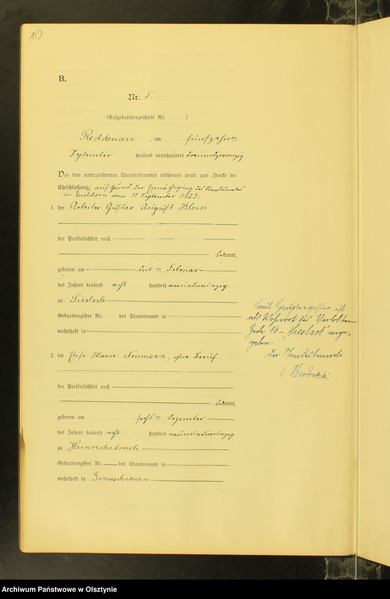 image.from.unit.number "Heiraths-Neben-Register Nr 1 - 10 [ Księga małżeństw - wtóropis ]"