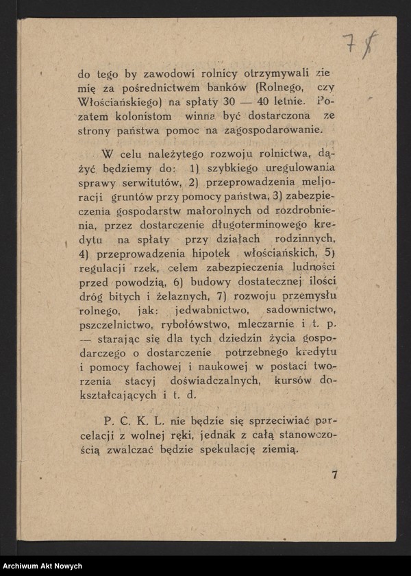 image.from.unit.number "Polskie Centrum Katolicko-Ludowe. Odezwa, program, zestawienie wydatków (maszynopisy, broszurka); patrz t.1709"