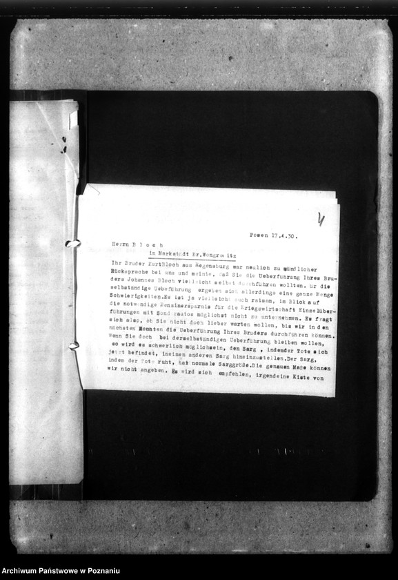 Obraz 8 z jednostki "Johannes Bloch aus Jarotschin (Jarocin)"