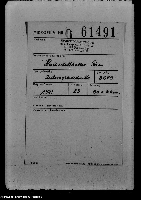 Obraz 2 z jednostki "Zeitungsausschnitte"