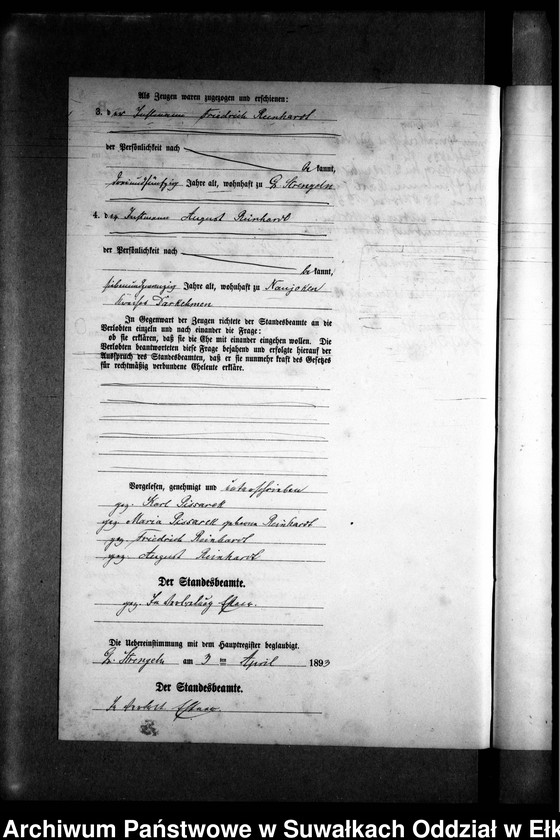 image.from.unit.number "Heiraths-Neben-Register des Preussischen Standes-Amtes Gr. Strengeln Kreis Angerburg"