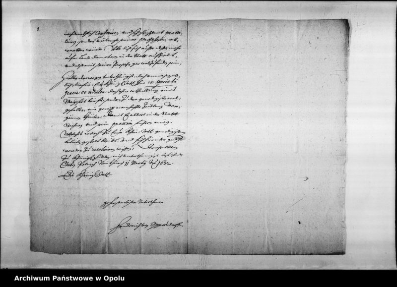 Obraz 3 z jednostki "Fryderyk Oppersdorf [starosta krajowy] do króla o zezwolenie na zatrudnienie doktora medycyny Jana Elszersa dla Opola i okolicy."