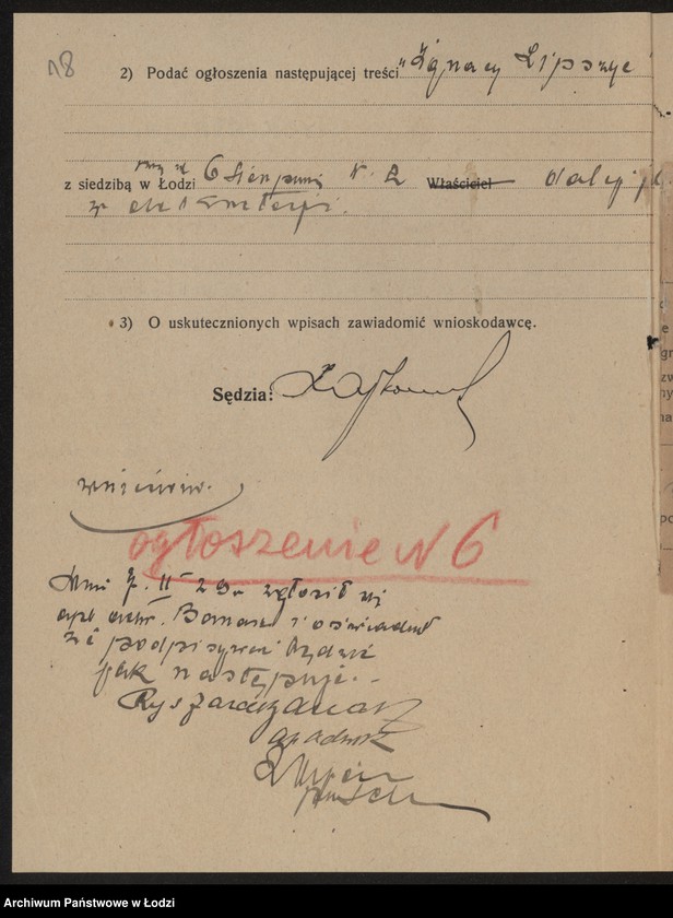 Obraz 20 z jednostki "Ignacy Lipszyc – sprzedaż towarów wełnianych"