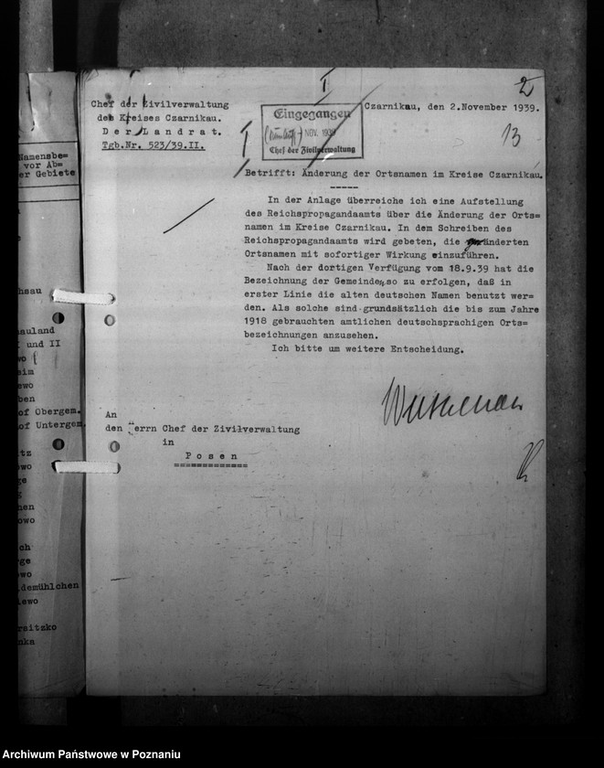 Obraz 17 z jednostki "Ortsnamenänderung - Kreis Scharnikau (Czarnków)"