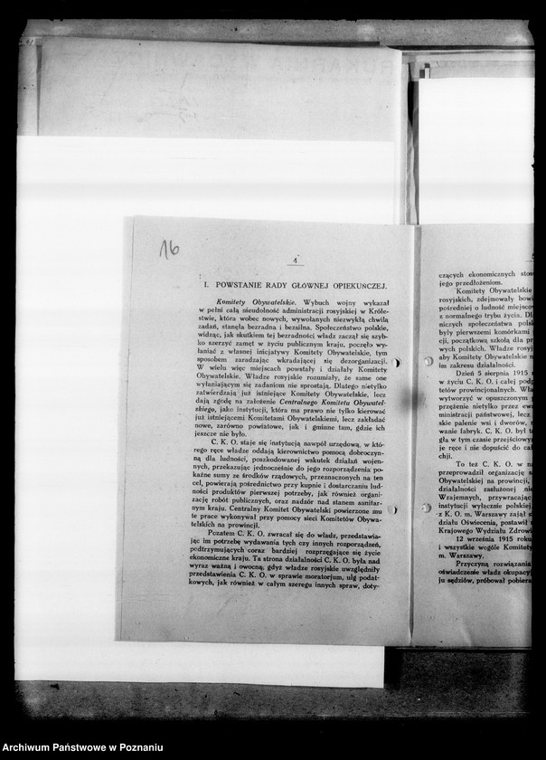 Obraz 20 z jednostki "Pisma różne. [Adresy Związków i Towarzystw polskich w poznańskim, broszura pod tytułem "Czym jest Rada Główna Opiekuńcza" rozporządzenia dotyczące robotników z Królestwa Polskiego przebywających w poznańskim, pismo Urzędu Miasta Warszawy]"