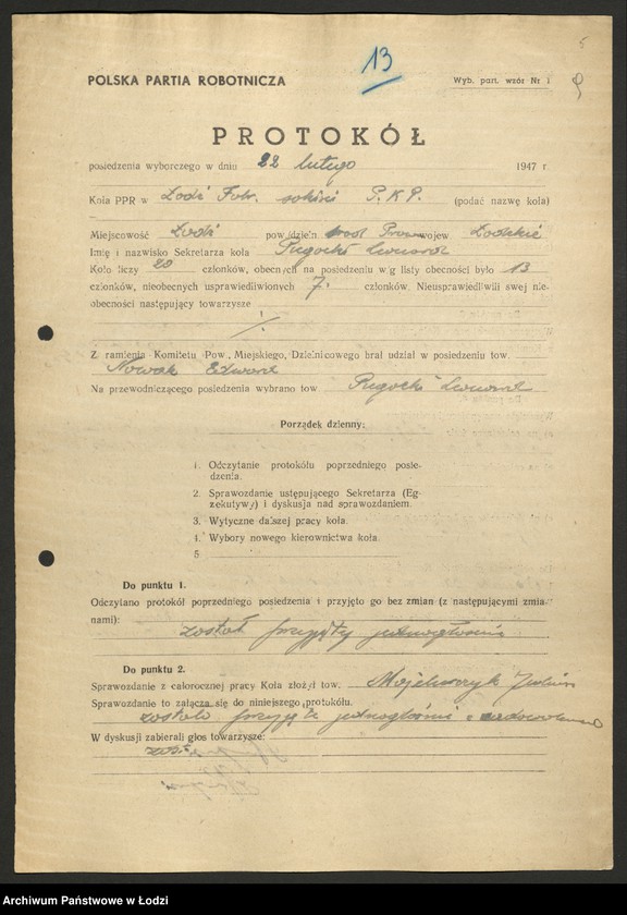 Obraz 10 z jednostki "Protokoły wyborcze kandydatów na konferencję dzielnicową"