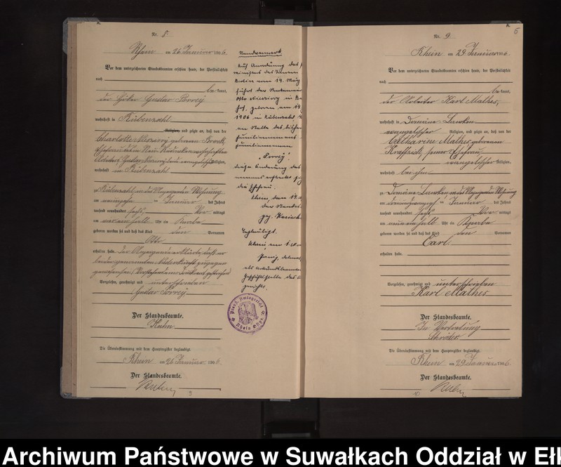 image.from.unit.number "Geburts-Neben-Register des Königlichen Preussischen Standes-Amtes Orlen Kreis Lötzen"