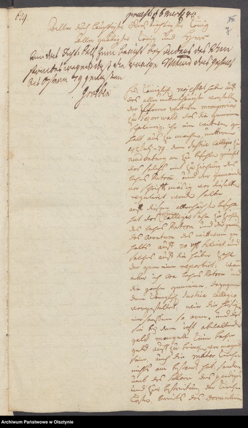 image.from.unit.number "In S. [Sachen] der Pfarr=Wittwe Mrongovius zu Geyerswalde [Gierzwałd] wegen ihres Wittwen=Gehalts"