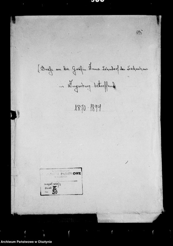 image.from.unit.number "/Briefe an die Gräfin Anna Lehndorff- Steinort das Siechenhaus in Angerburg betreffend/"