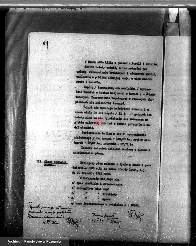 Obraz 18 z jednostki "Plan urządzania gospodarstwa leśnego dla lasu majętności Stary Białcz-Czacz powiat kościański 1935-1945"